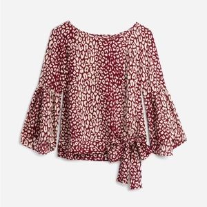 Michael Michael Kors burgundy sweetheart tie blouse
